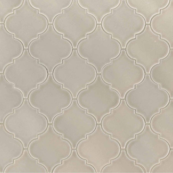 Msi Portico Pearl Arabesque 10.83 In. X 15.5 In. X 8Mm Glossy Ceramic Mesh-Mounted Mosaic Tile, 10PK - ZOR-MD-0240