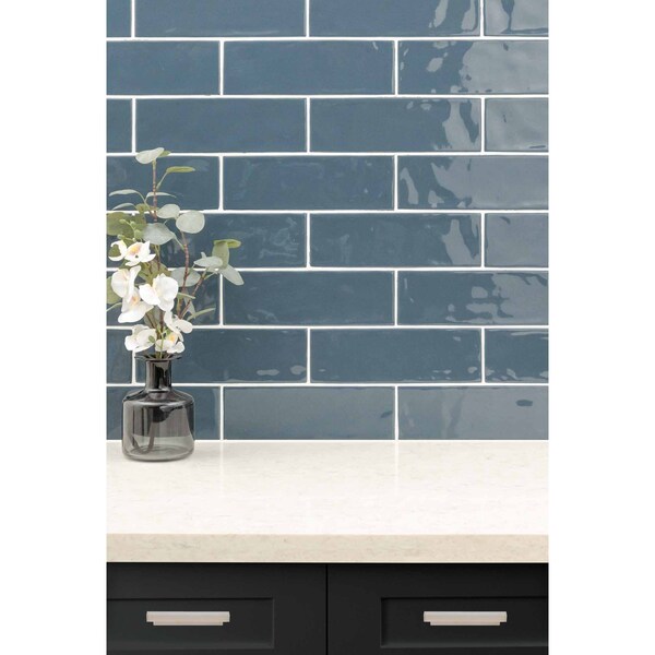 Msi Urbano Navy 4 In. X 12 In. Glossy Ceramic White Subway Tile, 30PK - ZOR-PT-TR-0202