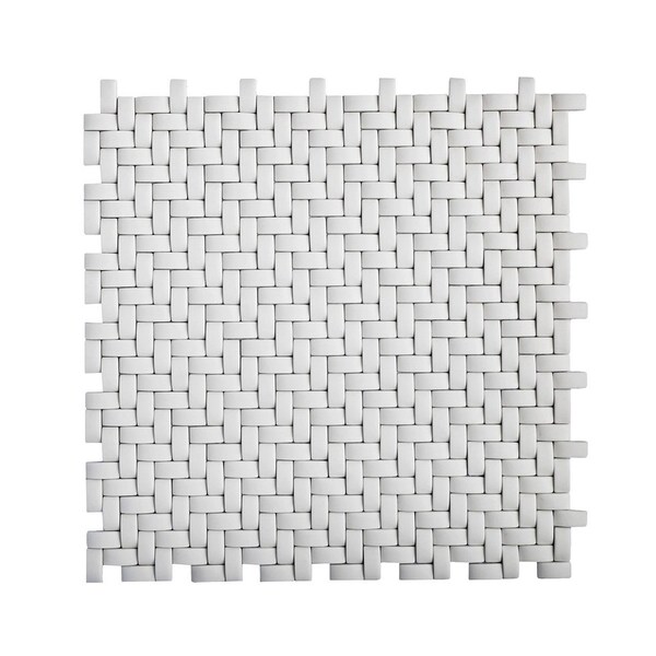 Apollo Tile Chiffon White 11.7 in x 11.8 in Recycled Glass Matte Wall Mosaic Tile 4.79 sqft/case, 5PK - APLVRE8807A