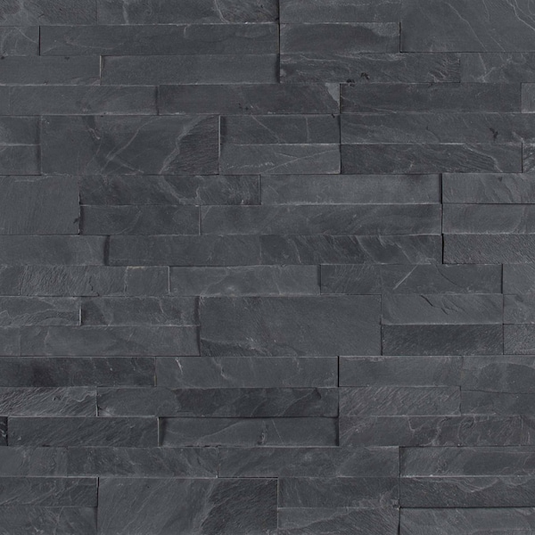 Msi Midnight Ash Veneer Peel And Stick 6 In. X 22 In. Honed Slate Wall Tile, 15PK - ZOR-MD-0188