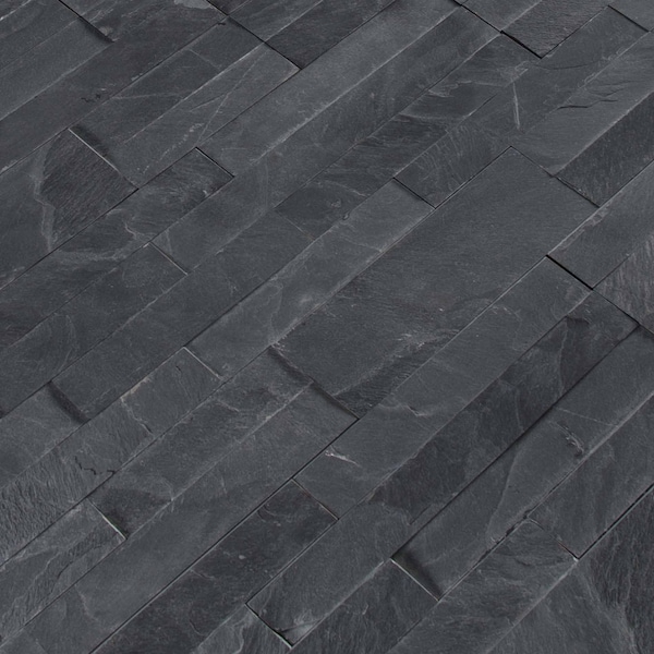 Msi Midnight Ash Veneer Peel And Stick 6 In. X 22 In. Honed Slate Wall Tile, 15PK - ZOR-MD-0188
