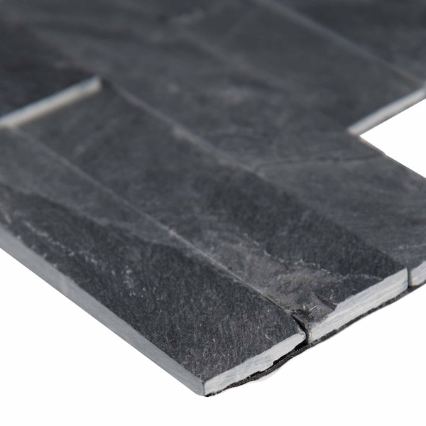 Msi Midnight Ash Veneer Peel And Stick 6 In. X 22 In. Honed Slate Wall Tile, 15PK - ZOR-MD-0188