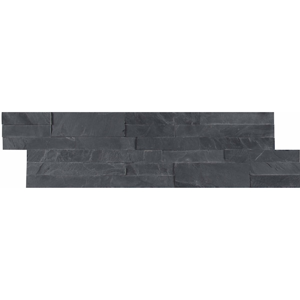 Msi Midnight Ash Veneer Peel And Stick 6 In. X 22 In. Honed Slate Wall Tile, 15PK - ZOR-MD-0188