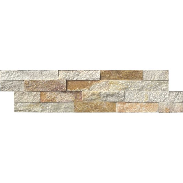 Msi Sparkling Autumn Ledger Panel 6 In. X 24 In. Natural Quartzite Wall Tile, 6PK - ZOR-PNL-0070