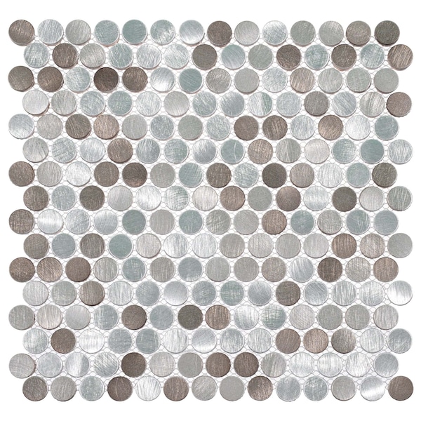 Andova Tiles SAMPLE Orb 075 x 075 Metal Penny Round Mosaic Tile - SAM-ANDORB251