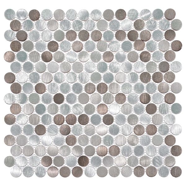 Andova Tiles SAMPLE Orb 075 x 075 Metal Penny Round Mosaic Tile - SAM-ANDORB251