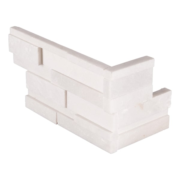 Msi Arctic White Multi Finish "L" Corner Ledger Panel SAMPLE Honed Marble Wall Tile - ZOR-PNL-0019-SAM