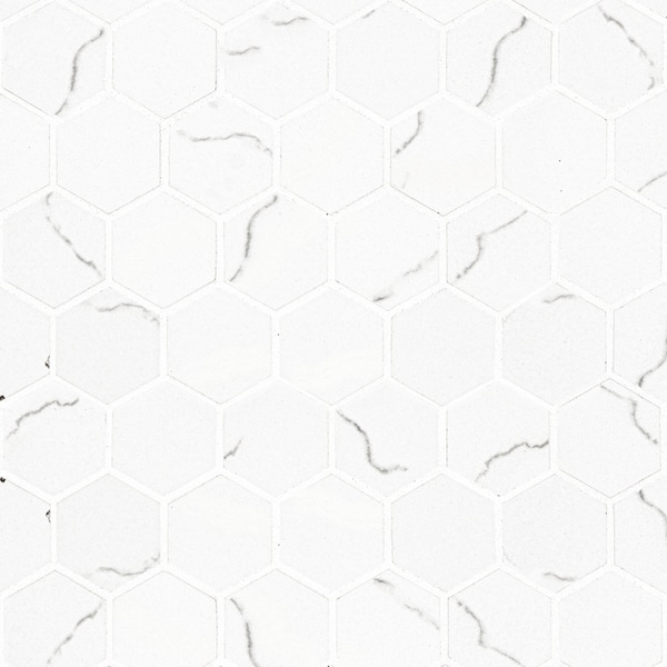 Msi Miraggio Gray Hexagon Sample Matte Porcelain MeshMounted Mosaic Tile - ZOR-MD-0545-SAM