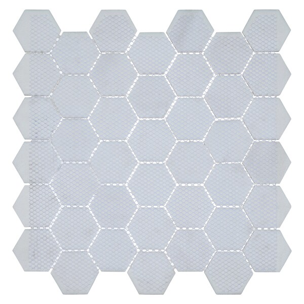 Andova Tiles SAMPLE Channing 2 x 2 Marble Honeycomb Mosaic Floor Use Tile - SAM-ANDCHA127