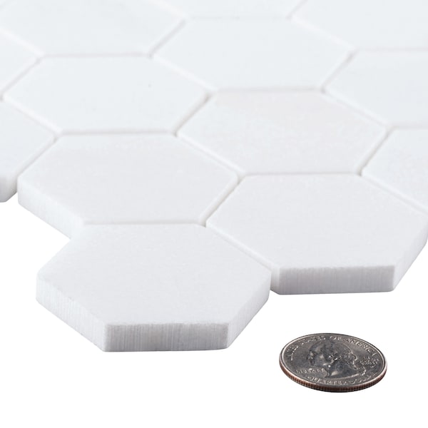 Andova Tiles SAMPLE Channing 2 x 2 Marble Honeycomb Mosaic Floor Use Tile - SAM-ANDCHA127