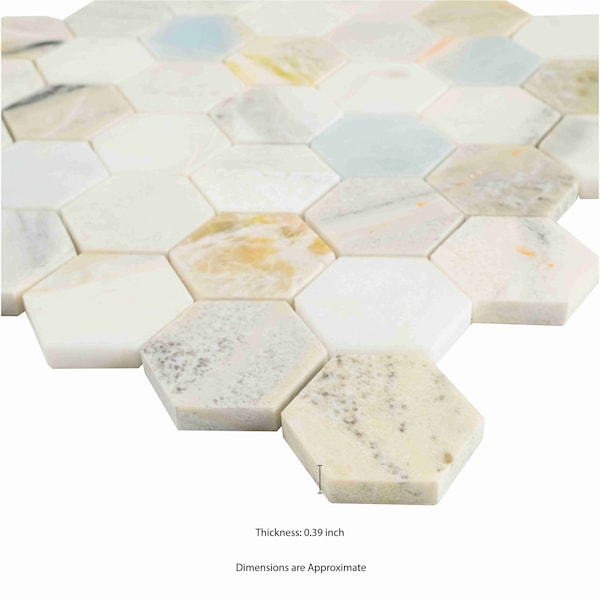 Msi Sample Cloudland Hexagon Polished Marble Mosaic Floor And Wall Tile - ZOR-MD-0653-SAM