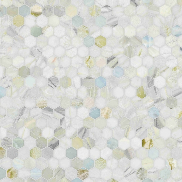 Msi Sample Cloudland Hexagon Polished Marble Mosaic Floor And Wall Tile - ZOR-MD-0653-SAM