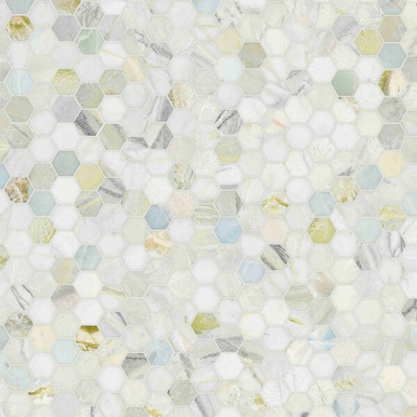 Msi Sample Cloudland Hexagon Polished Marble Mosaic Floor And Wall Tile - ZOR-MD-0653-SAM