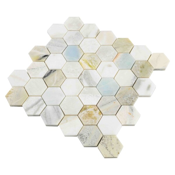 Msi Sample Cloudland Hexagon Polished Marble Mosaic Floor And Wall Tile - ZOR-MD-0653-SAM