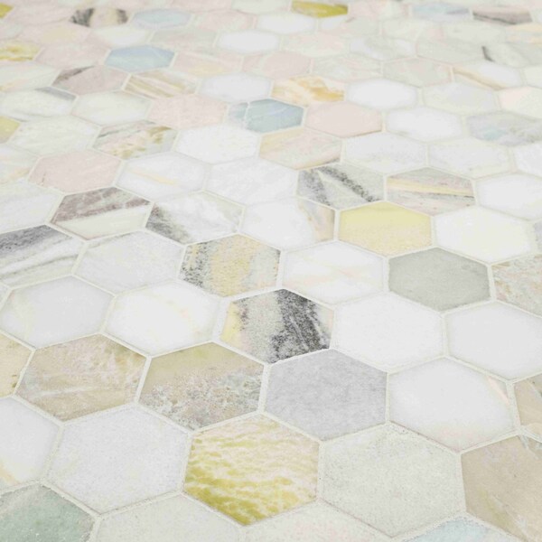 Msi Sample Cloudland Hexagon Polished Marble Mosaic Floor And Wall Tile - ZOR-MD-0653-SAM