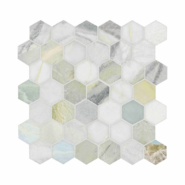 Msi Sample Cloudland Hexagon Polished Marble Mosaic Floor And Wall Tile - ZOR-MD-0653-SAM