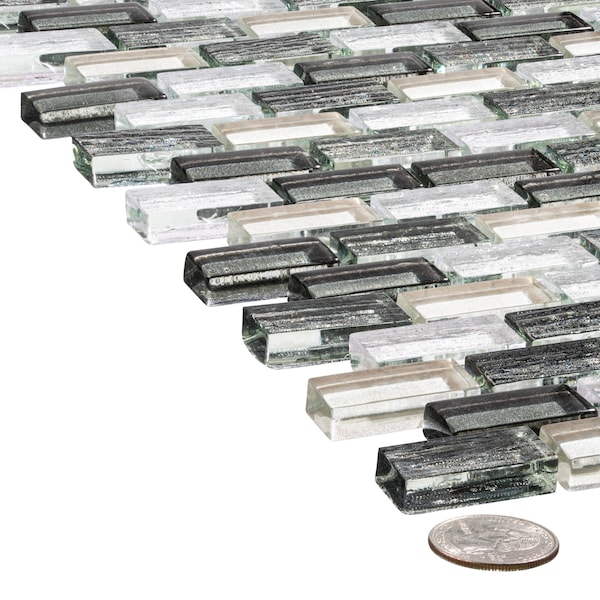 Andova Tiles ANDOVA TILES Highline 0.625" x 1.25" Glass Mosaic Sheet Floor Use Tile - ANDHIG150