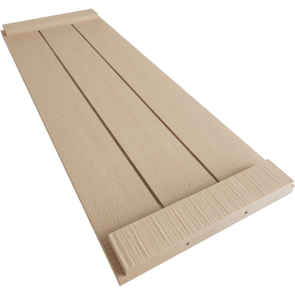 Ekena Millwork Rustic Three Board Joined Board-n-Batten Rough Cedar Faux Wood Shutters w/End Batten, 16 1/2"Wx74"H - SHUBJE16X74RCPR