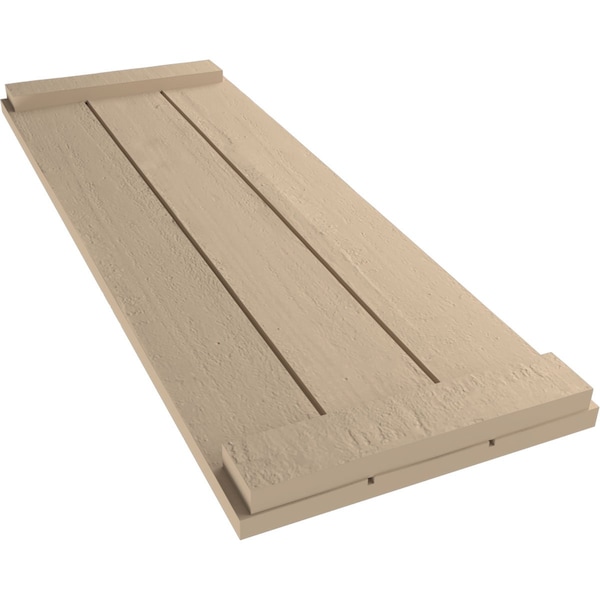 Ekena Millwork Rustic Three Board Joined Board-n-Batten Rough Cedar Faux Wood Shutters w/End Batten, 16 1/2"Wx74"H - SHUBJE16X74RCPR