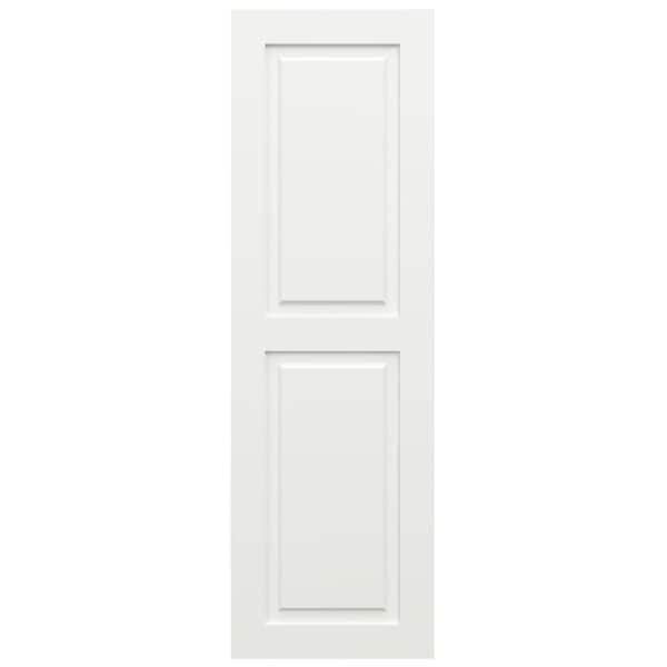 Ekena Millwork True Fit PVC Two Equal Raised Panel Shutters, Unfinished, 12W x 28H, PR - TFP101RPF12X028UN