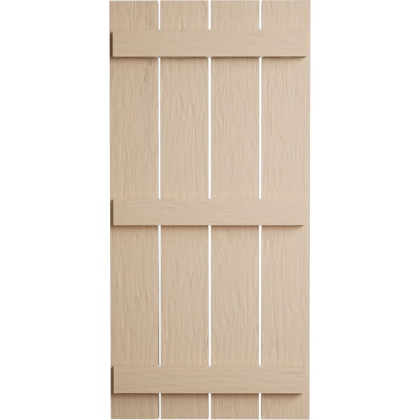 Ekena Millwork Rustic Four Board Spaced Board-n-Batten Rough Sawn Faux Wood Shutters, 23 1/2W x 84H, PR - SHUBSS23X84RSPR