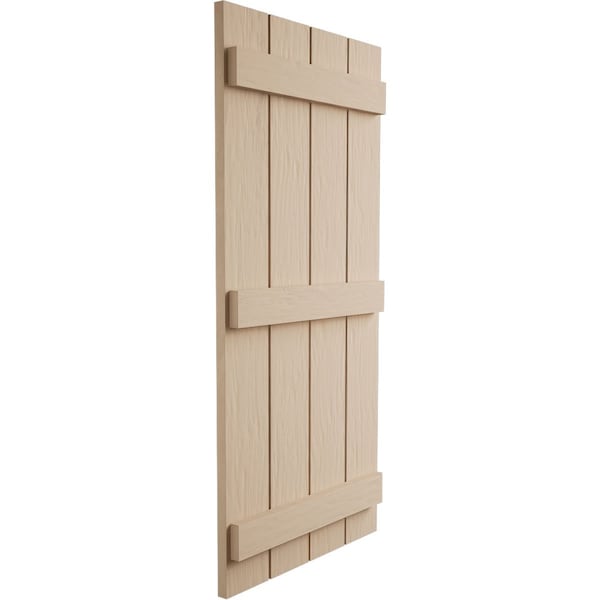 Ekena Millwork Rustic Four Board Spaced Board-n-Batten Rough Sawn Faux Wood Shutters, 23 1/2W x 84H, PR - SHUBSS23X84RSPR