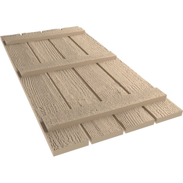 Ekena Millwork Rustic Four Board Spaced Board-n-Batten Rough Sawn Faux Wood Shutters, 23 1/2W x 84H, PR - SHUBSS23X84RSPR