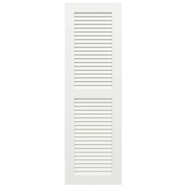 Ekena Millwork True Fit PVC Two Equal Louver Shutters, Unfinished, 12W x 28H, PR - TFP101LVF12X028UN