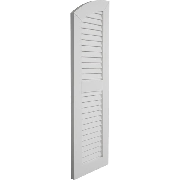 Ekena Millwork Timberthane Smooth Two Equal Louver w/Elliptical Top Faux Wood Shutters, 18W x 50H, 44 Low Side, PR - SHULVL18X50SMPR