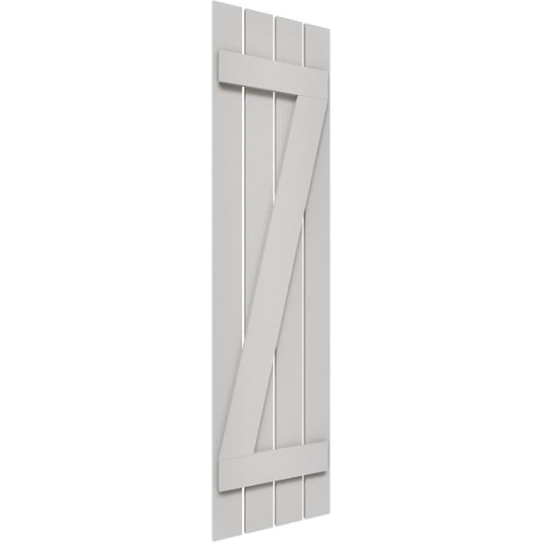 Ekena Millwork Timberthane Faux Rustic Four Board Spaced Board-n-Batten Faux Wood Shutters w/Z-Board, 23W x 42H, PR - FBS06Z23X042RUF