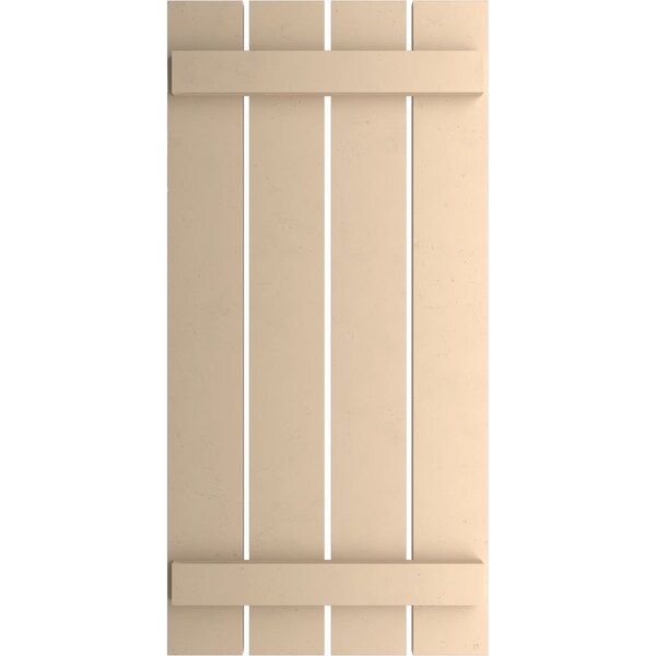 Ekena Millwork Rustic Four Board Spaced Board-n-Batten Smooth Faux Wood Shutters, 23 1/2W x 36H, PR - SHUBSS23X36SMPR