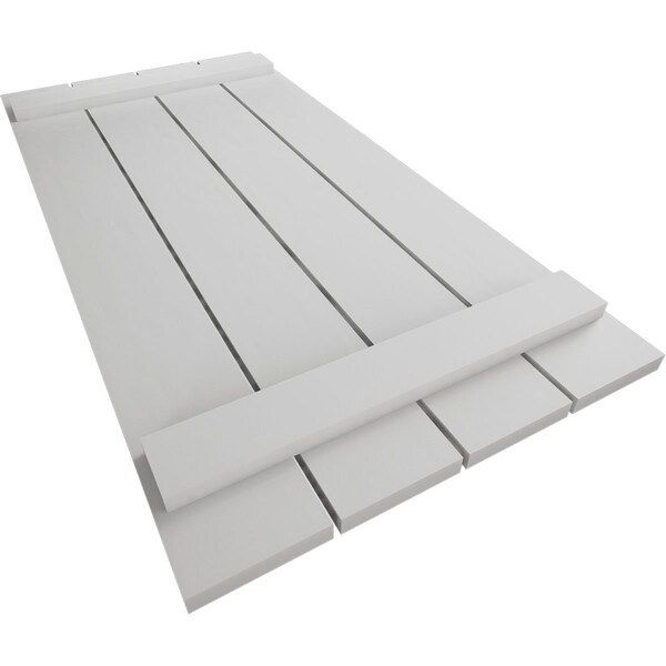 Ekena Millwork Rustic Four Board Spaced Board-n-Batten Smooth Faux Wood Shutters, 23 1/2W x 36H, PR - SHUBSS23X36SMPR