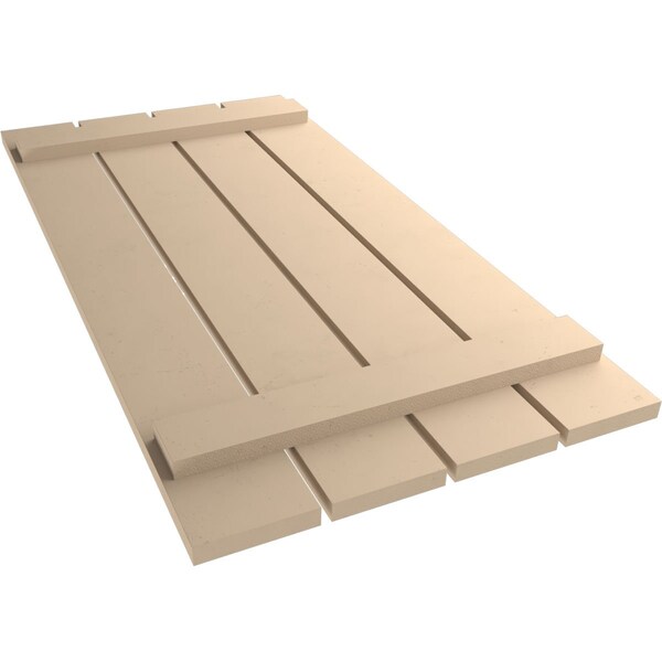 Ekena Millwork Rustic Four Board Spaced Board-n-Batten Smooth Faux Wood Shutters, 23 1/2W x 36H, PR - SHUBSS23X36SMPR