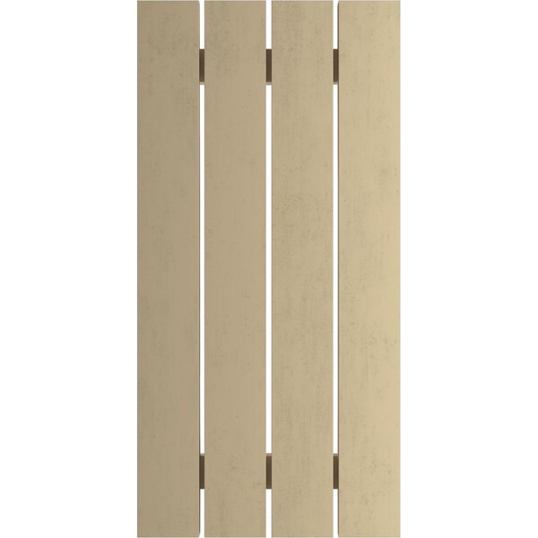 Ekena Millwork Rustic Four Board Spaced Board-n-Batten Smooth Faux Wood Shutters, 23 1/2W x 36H, PR - SHUBSS23X36SMPR