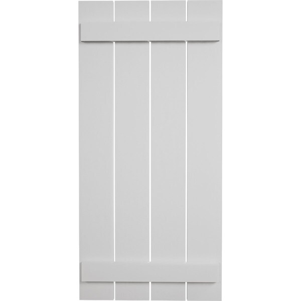 Ekena Millwork Rustic Four Board Spaced Board-n-Batten Smooth Faux Wood Shutters, 23 1/2W x 36H, PR - SHUBSS23X36SMPR