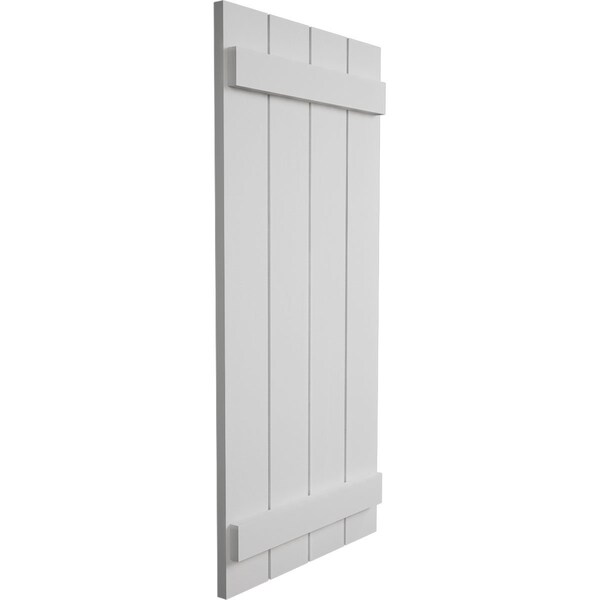 Ekena Millwork Rustic Four Board Spaced Board-n-Batten Smooth Faux Wood Shutters, 23 1/2W x 36H, PR - SHUBSS23X36SMPR