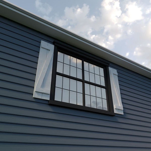 Ekena Millwork Rustic Two Board Joined Board-n-Batten Sandblasted Faux Wood Shutters w/Z-Board, 11W x 70H, PR - SHUBJZ11X70SDPR