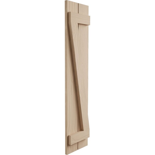 Ekena Millwork Rustic Two Board Joined Board-n-Batten Sandblasted Faux Wood Shutters w/Z-Board, 11W x 70H, PR - SHUBJZ11X70SDPR