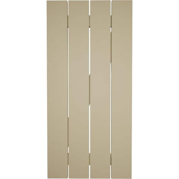 Ekena Millwork Rustic Four Board Spaced Board-n-Batten Sandblasted Faux Wood Shutters w/Z-Board, 23 1/2W x 60H, PR - SHUBSZ23X60SDPR