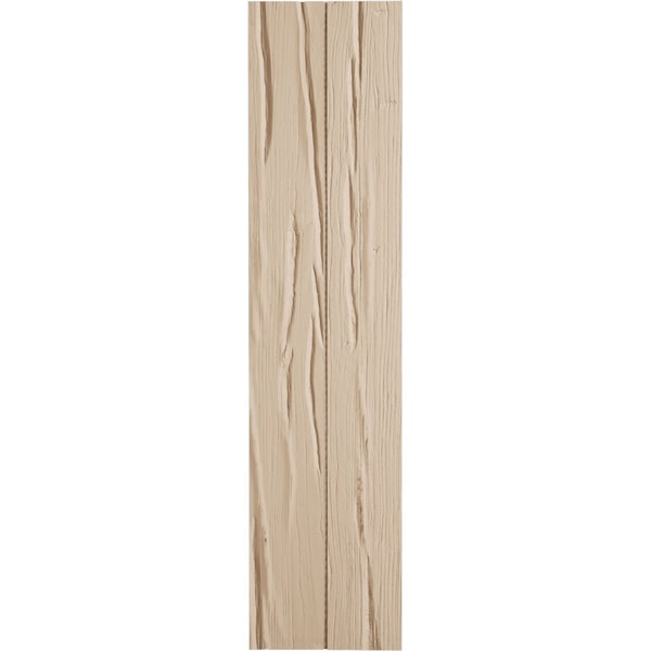 Ekena Millwork Rustic Two Board Joined Board-n-Batten Riverwood Faux Wood Shutters w/No Batten, 11W x 90H, PR - SHUBJN11X90RWPR