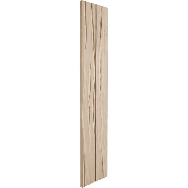 Ekena Millwork Rustic Two Board Joined Board-n-Batten Riverwood Faux Wood Shutters w/No Batten, 11W x 90H, PR - SHUBJN11X90RWPR