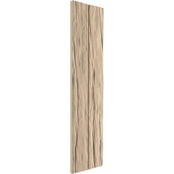 Ekena Millwork Rustic Two Board Joined Board-n-Batten Riverwood Faux Wood Shutters w/No Batten, 11W x 90H, PR - SHUBJN11X90RWPR