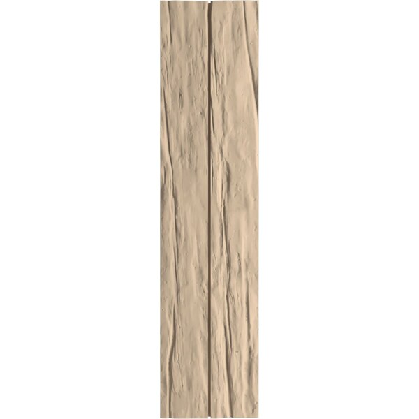 Ekena Millwork Rustic Two Board Joined Board-n-Batten Riverwood Faux Wood Shutters w/No Batten, 11W x 90H, PR - SHUBJN11X90RWPR