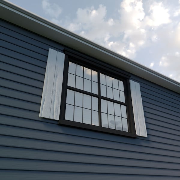 Ekena Millwork Rustic Two Board Joined Board-n-Batten Riverwood Faux Wood Shutters w/No Batten, 11W x 90H, PR - SHUBJN11X90RWPR