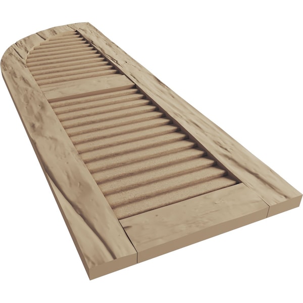 Ekena Millwork Riverwood 2 Equal Louver w/Quarter Round Arch Top Faux Wood Shutters, 18W x 52H 34 Low Side, PR - SHULVQ18X52RWPR