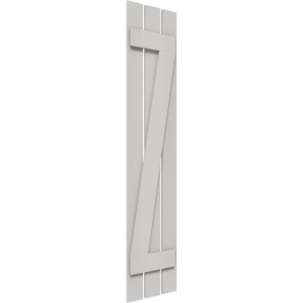 Ekena Millwork Timberthane Faux Rustic 3 Board Spaced Board-n-Batten Faux Wood Shutters w/Z-Board, 17 1/8"W x 96"H - FBS06Z17X096RUF