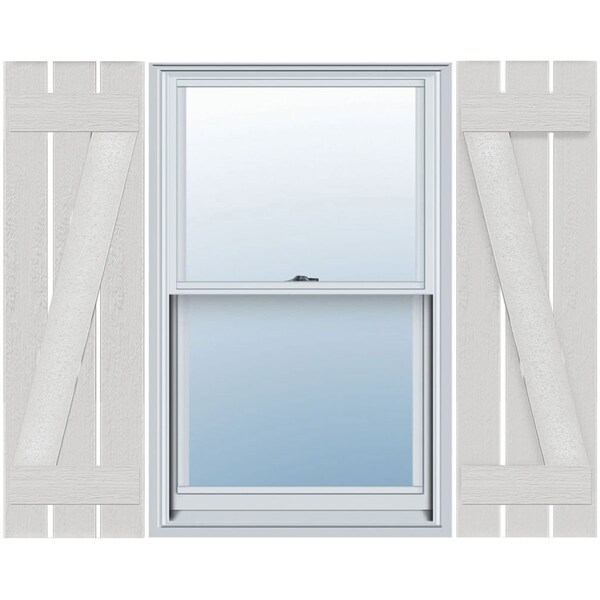 Ekena Millwork Timberthane Faux Rustic 3 Board Spaced Board-n-Batten Faux Wood Shutters w/Z-Board, 17 1/8"W x 96"H - FBS06Z17X096RUF