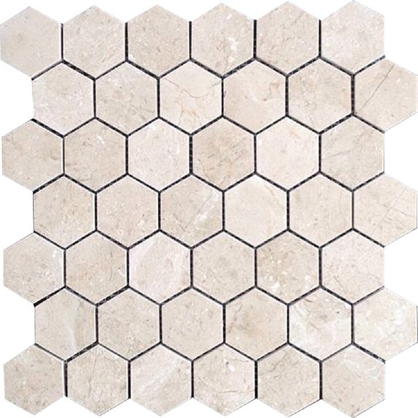Apollo Tile Light Beige 11.8 in x 11.8 in Crema Marfil Polished Floor and Wall Mosaic Tile 4.83 sqft/case, 5PK - APLVL88G14PA