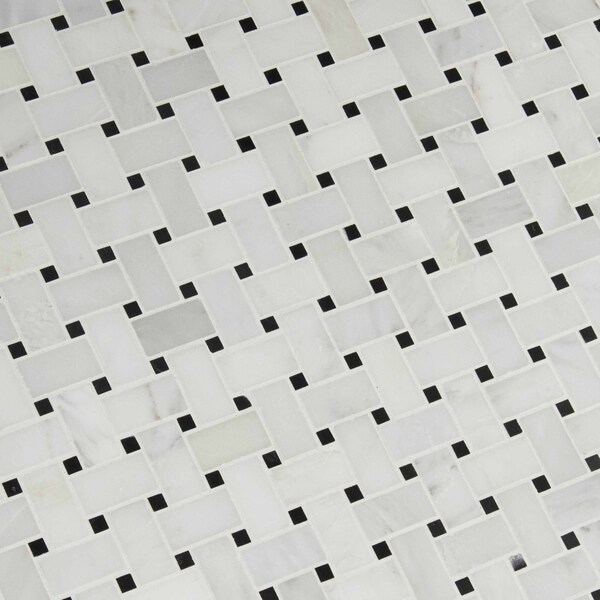 Msi Greecian White Basket Weave SAMPLE Honed Marble Mesh-Mounted Mosaic Tile - ZOR-MD-0388-SAM