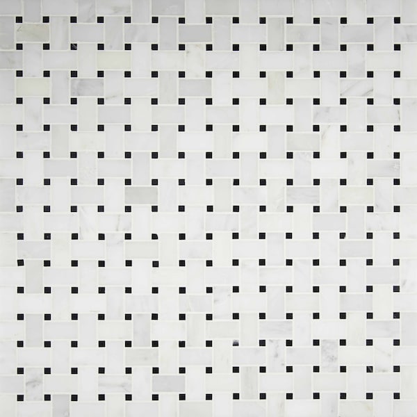 Msi Greecian White Basket Weave SAMPLE Honed Marble Mesh-Mounted Mosaic Tile - ZOR-MD-0388-SAM
